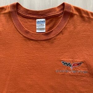 Vintage General Motors Chevrolet Corvette Embroidered Logo Tee 
Sz Large